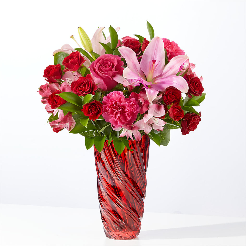 In Love Bouquet with Luxe Swirl Vase – Green Room Flowers Llc, Tucson AZ