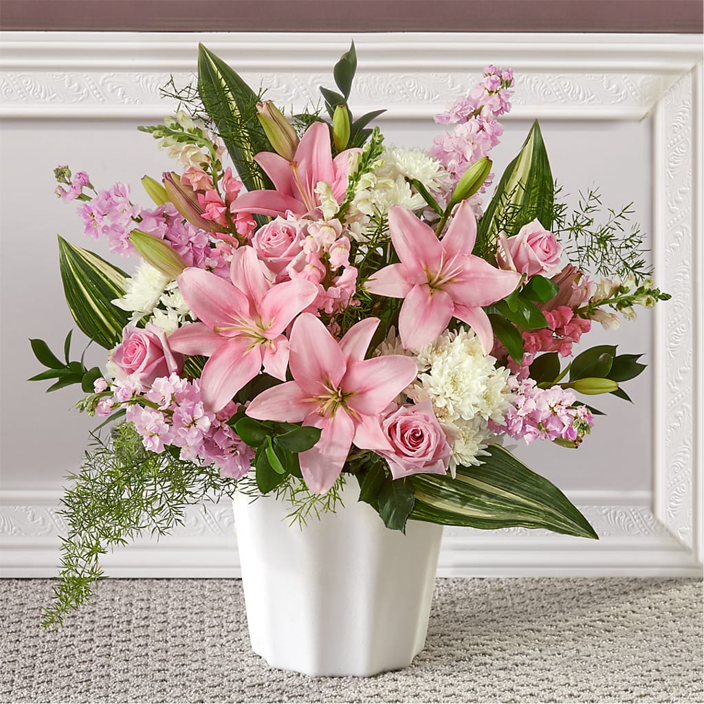 Simply Serene Floor Basket – Green Room Flowers Llc, Tucson AZ