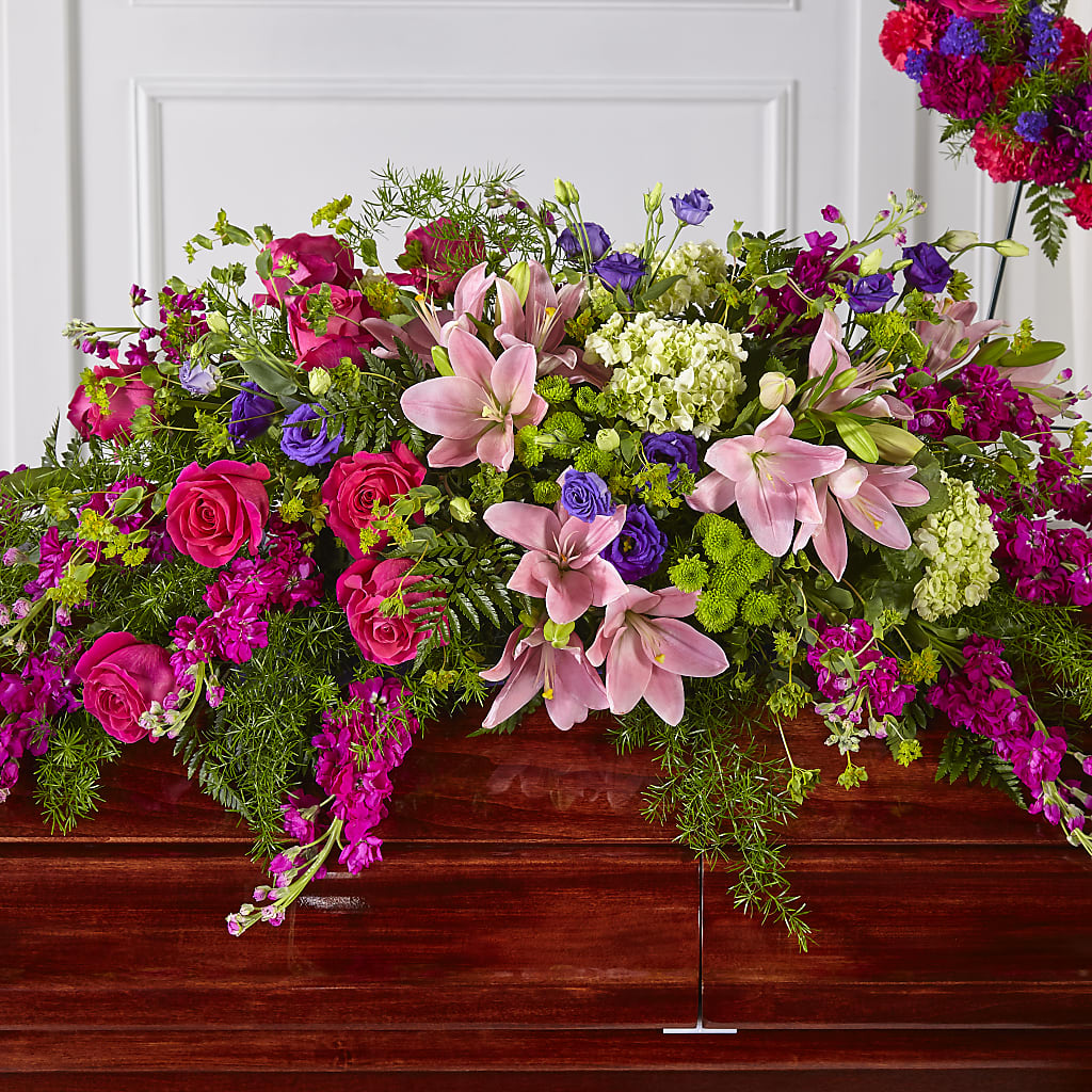 Radiant Tribute Casket Spray – Green Room Flowers Llc, Tucson AZ