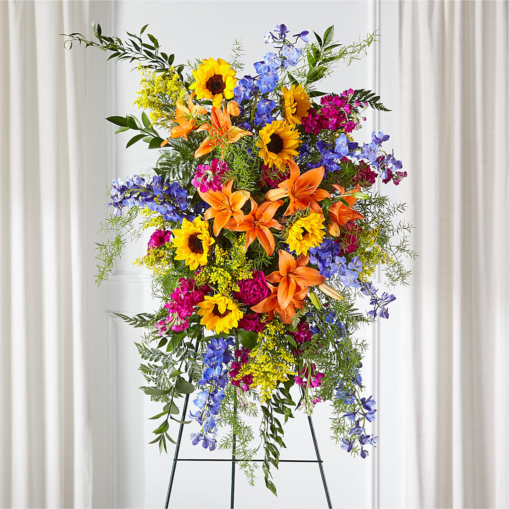 Sunlit Memories Standing Spray (Standard) – Green Room Flowers Llc, Tucson AZ