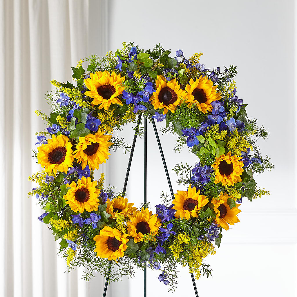 Bright Rays Wreath – Green Room Flowers Llc, Tucson AZ