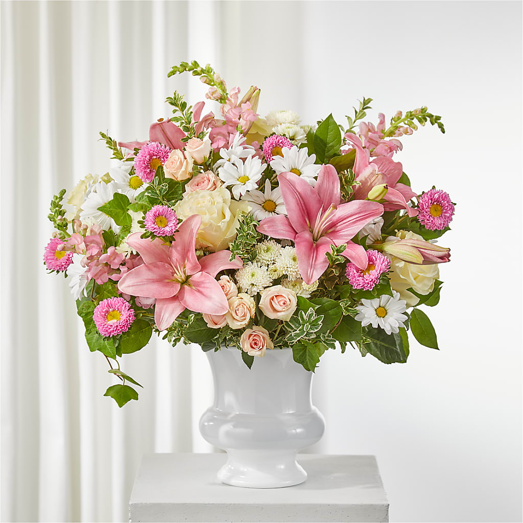 Empathetic Blooms Urn Arrangement – Green Room Flowers Llc, Tucson AZ