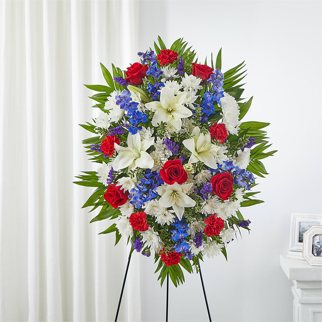 Cherished Service Standing Spray – Green Room Flowers Llc, Tucson AZ
