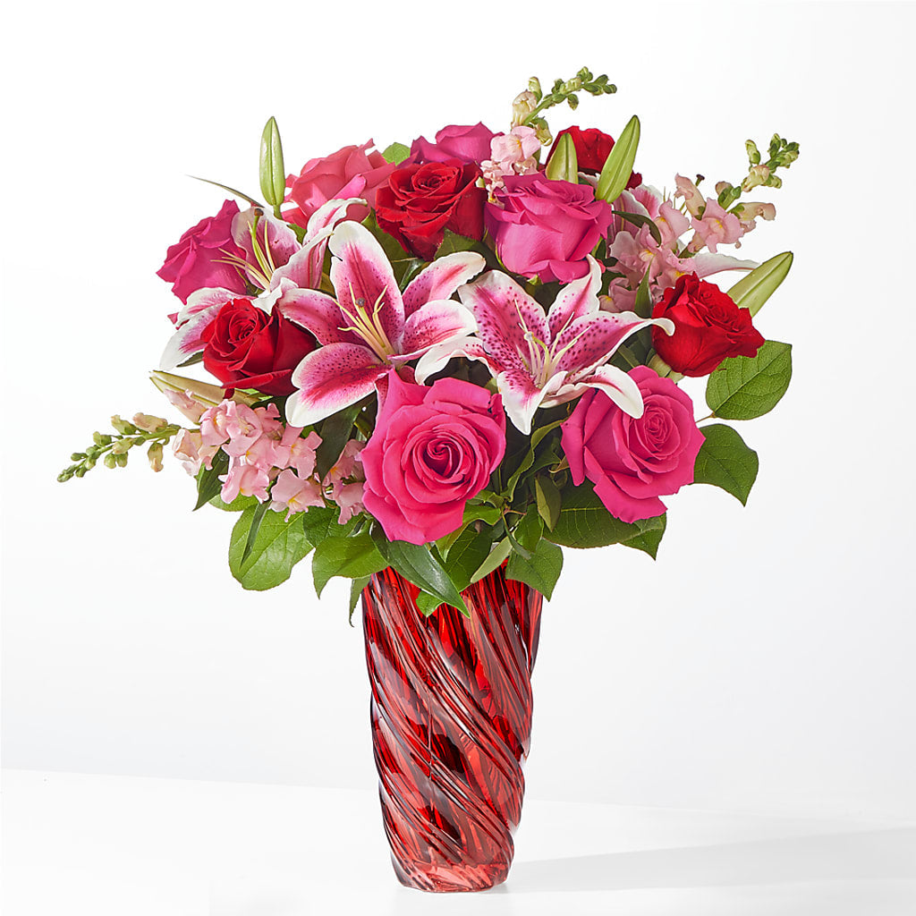 Always You Bouquet with Luxe Swirl Vase – Green Room Flowers Llc, Tucson AZ
