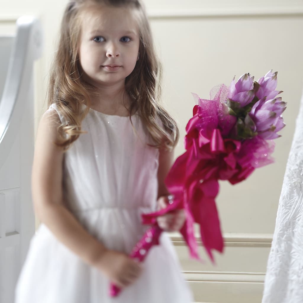 Sparkle Pink Flower Girl Bouquet – Green Room Flowers Llc, Tucson AZ
