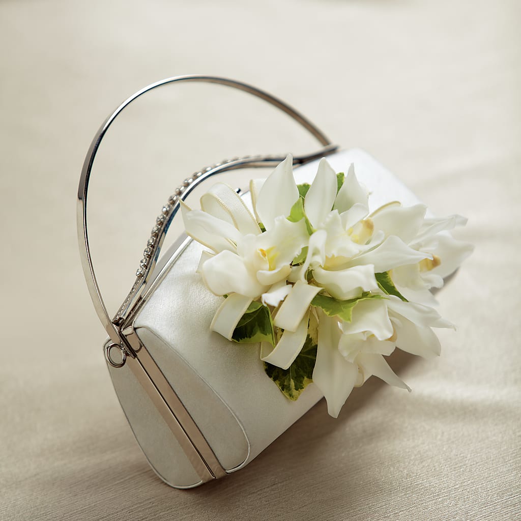 White Purse Decor – Green Room Flowers Llc, Tucson AZ