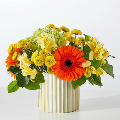 Autumn Sunshine Bouquet with Ivory Vase –  Green Room Flowers Llc, Tucson AZ