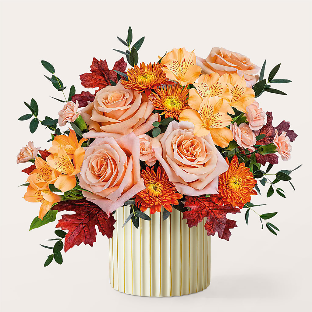 Spiced Latte Bouquet with Ivory Vase –  Green Room Flowers Llc, Tucson AZ