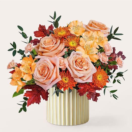 Spiced Latte Bouquet with Ivory Vase –  Green Room Flowers Llc, Tucson AZ