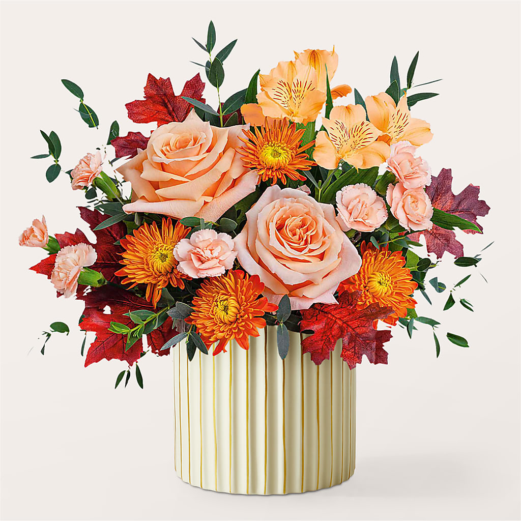 Spiced Latte Bouquet with Ivory Vase –  Green Room Flowers Llc, Tucson AZ