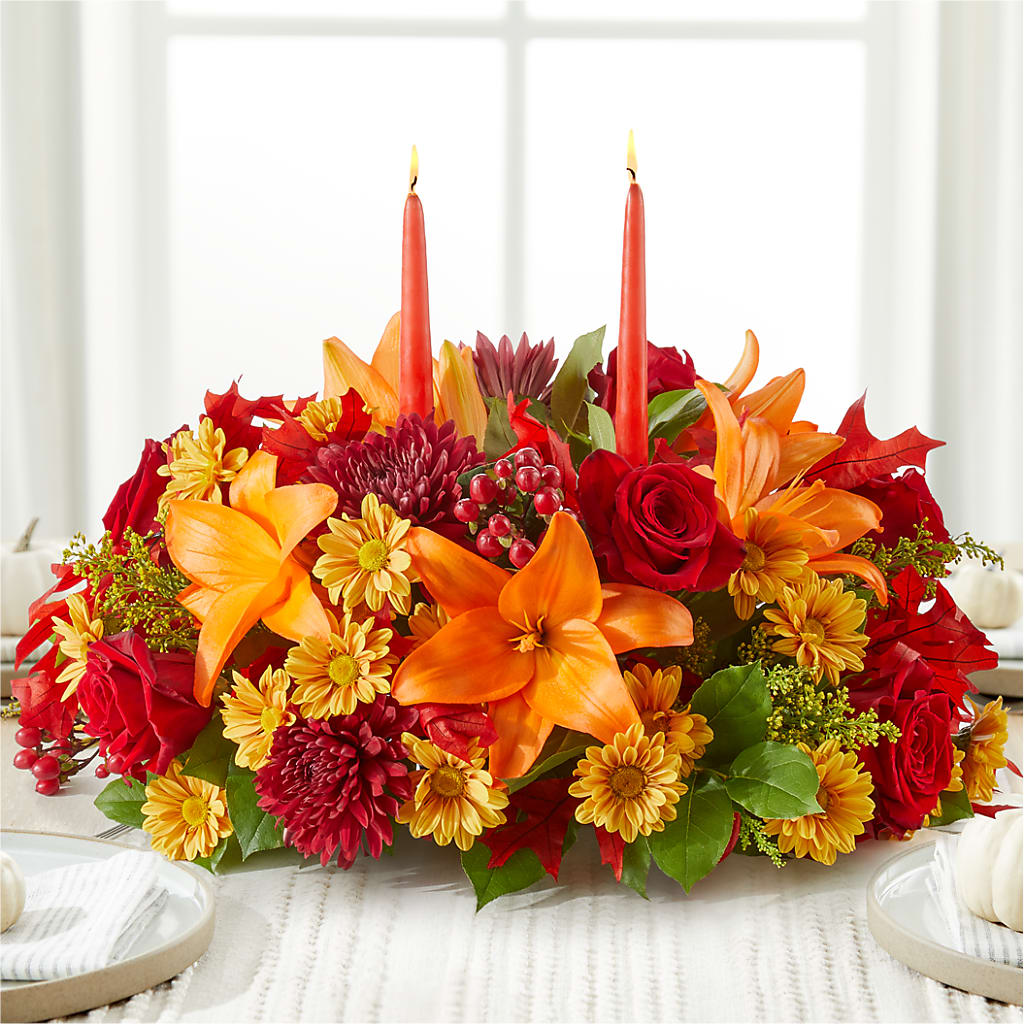 Autumn's Embrace Centerpiece –  Green Room Flowers Llc, Tucson AZ