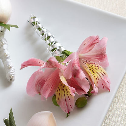 Pink Peruvian Lily Boutonniere –  Green Room Flowers Llc, Tucson AZ