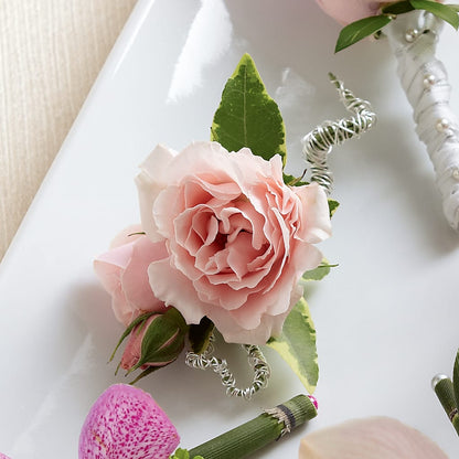 Pink Spray Rose Boutonniere –  Green Room Flowers Llc, Tucson AZ