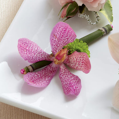 Pink Mokara Boutonniere –  Green Room Flowers Llc, Tucson AZ