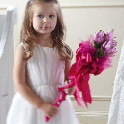 Sparkle Pink Flower Girl Bouquet –  Green Room Flowers Llc, Tucson AZ
