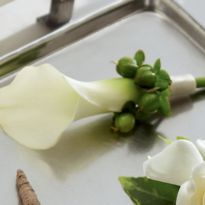 White Calla Boutonniere –  Green Room Flowers Llc, Tucson AZ