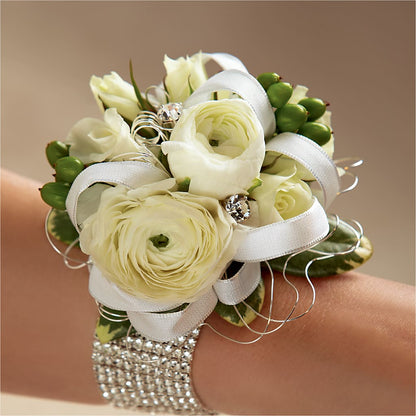 White Wedding Corsage –  Green Room Flowers Llc, Tucson AZ